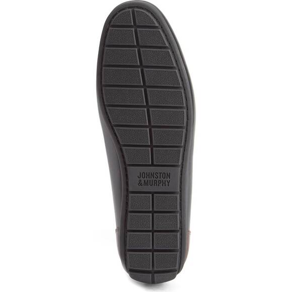 NEW JOHNSTON & MURPHY men\'s beck penny loafer in black/mahogany full grain